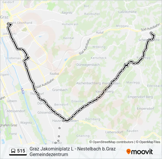 515 Bus Line Map