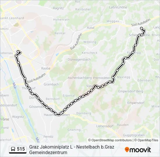 515 Bus Line Map