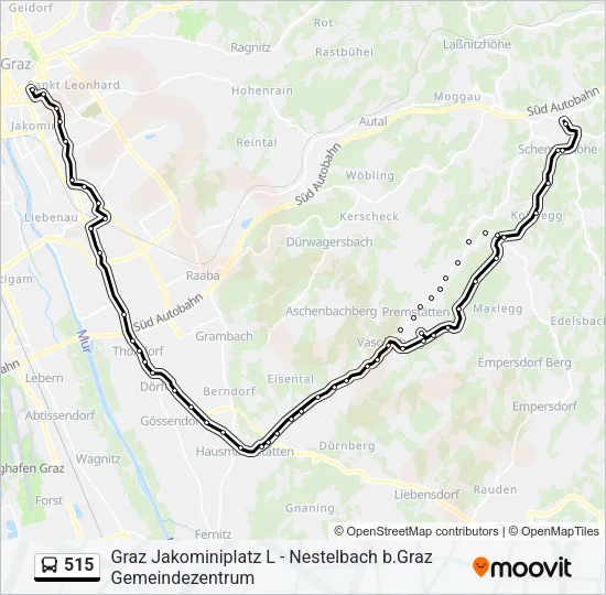 515 Bus Line Map