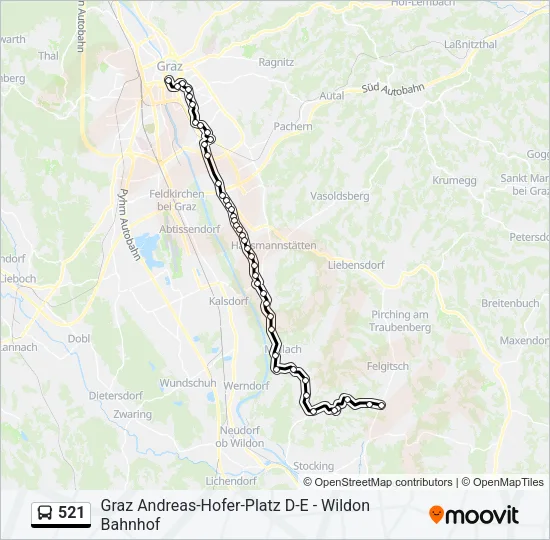 521 Bus Line Map