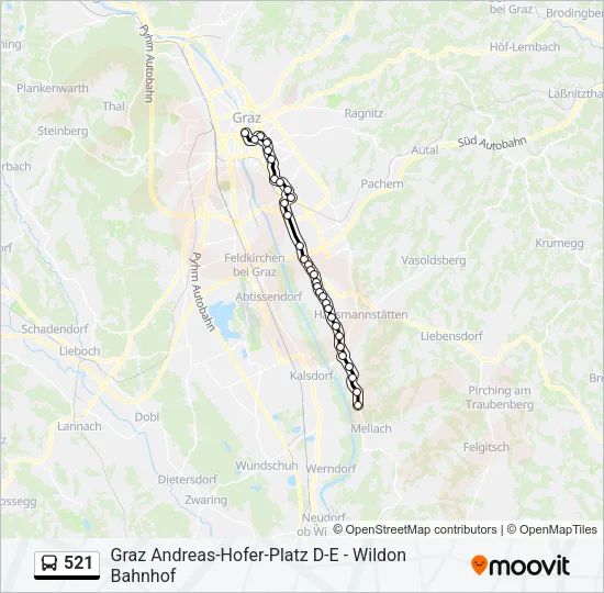 521 Bus Line Map