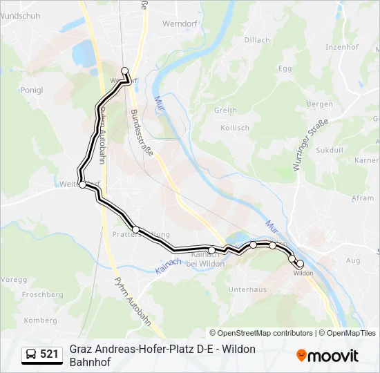 521 Bus Line Map