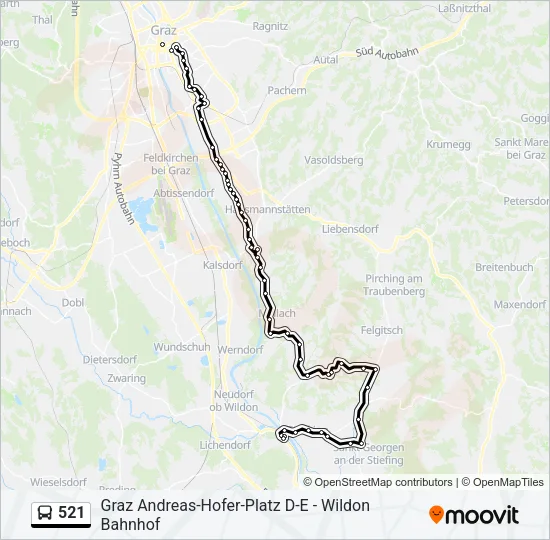 521 Bus Line Map