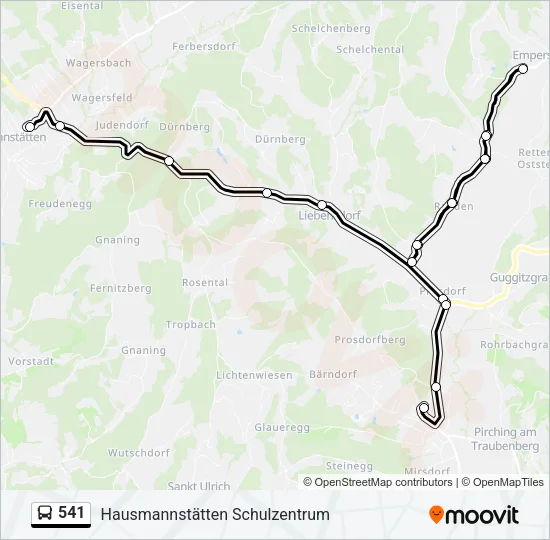 541 Bus Line Map