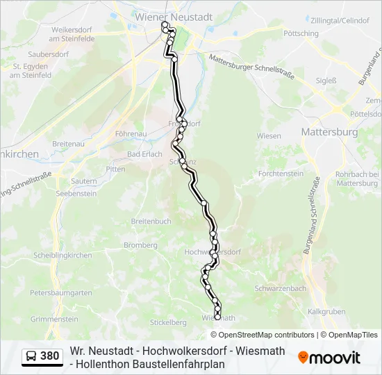 380 Bus Line Map