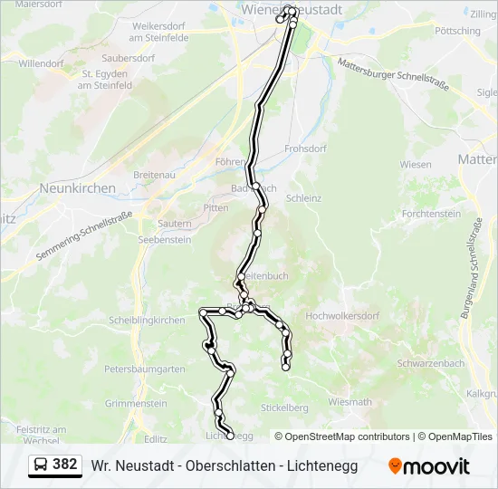 382 Bus Line Map