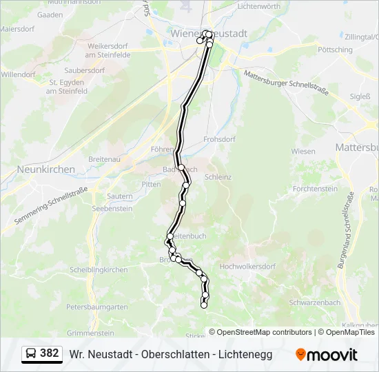 382 Bus Line Map
