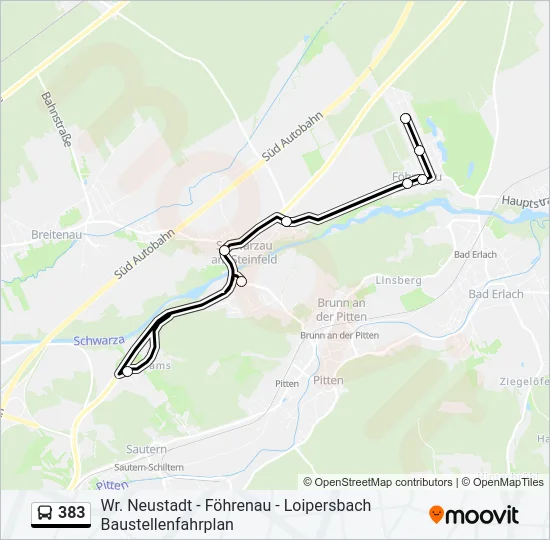 383 Bus Line Map