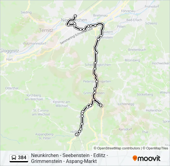 384 Bus Line Map