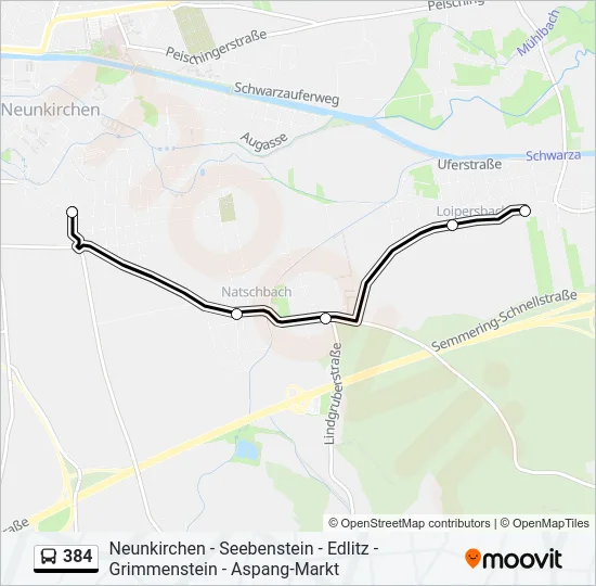 384 Bus Line Map