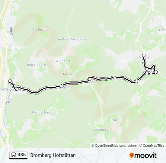 385 Bus Line Map