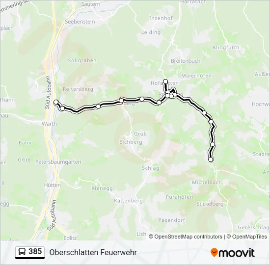 385 Bus Line Map