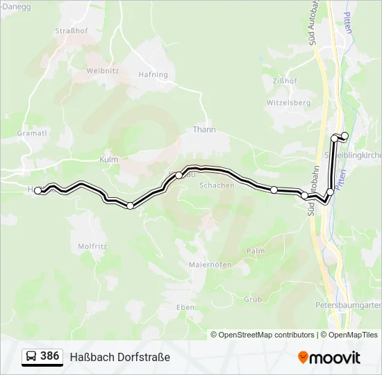 386 Bus Line Map