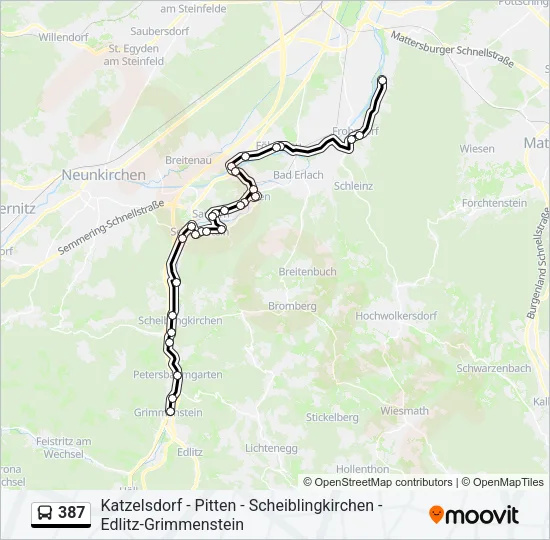 387 Bus Line Map