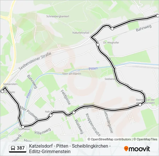 387 Bus Line Map