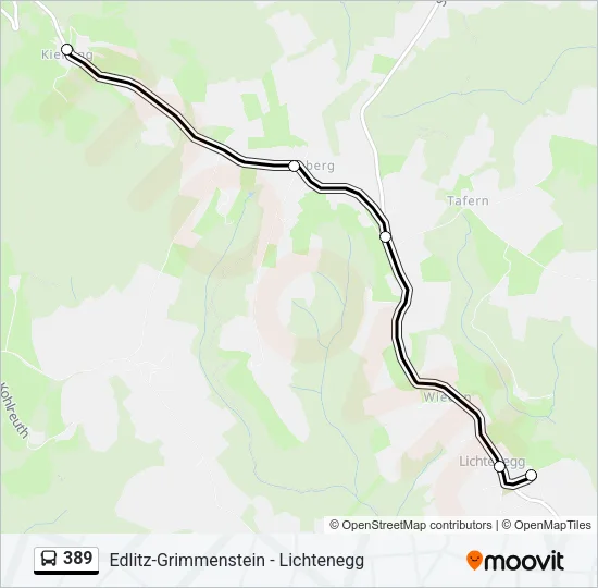 389 Bus Line Map