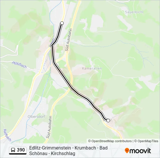 390 Bus Line Map