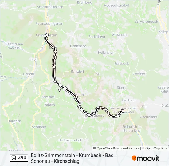390 Bus Line Map