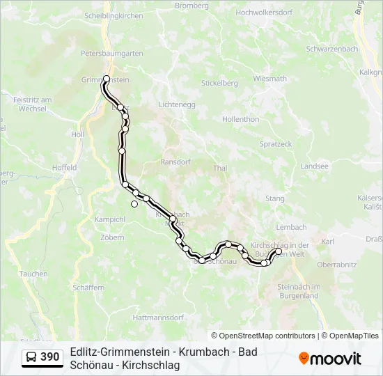 390 Bus Line Map