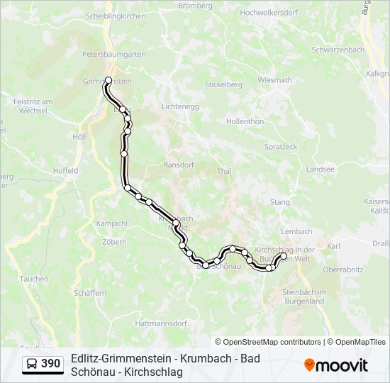 390 Route Schedules, Stops & Maps Kirchschlag/Bucklige Welt