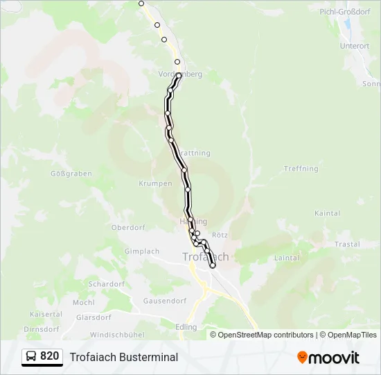 820 Bus Line Map