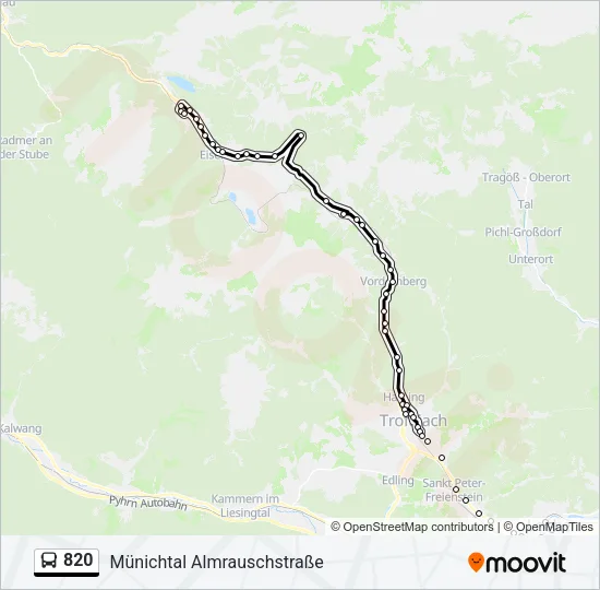 820 Bus Line Map