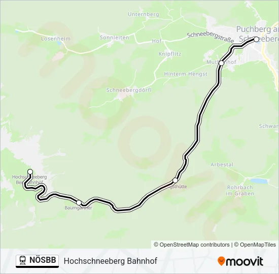 NÖSBB Train Line Map