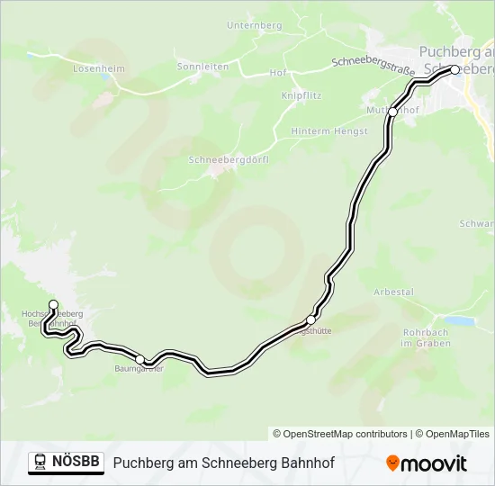 NÖSBB Train Line Map