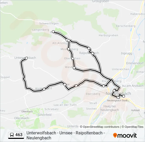463 Bus Line Map