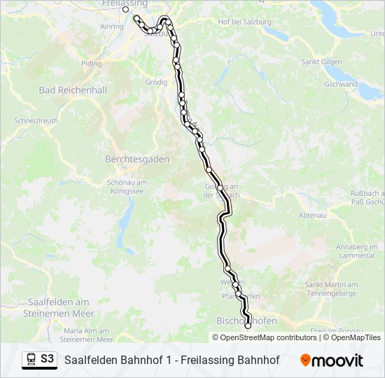 Bahnlinie S3 Karte