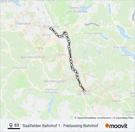 S3 train Line Map