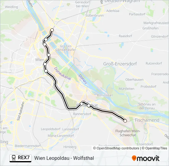 REX7 Train Line Map