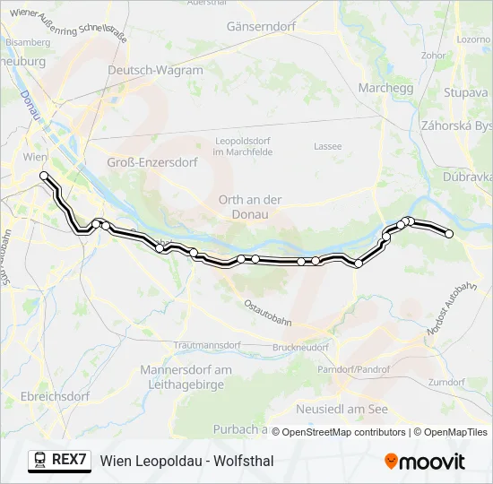 REX7 Train Line Map