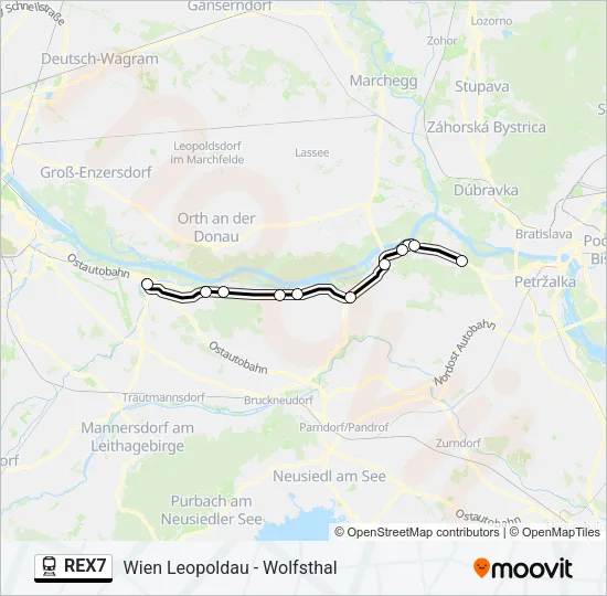 REX7 Train Line Map