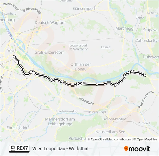 REX7 Train Line Map