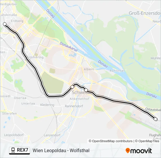 REX7 Train Line Map