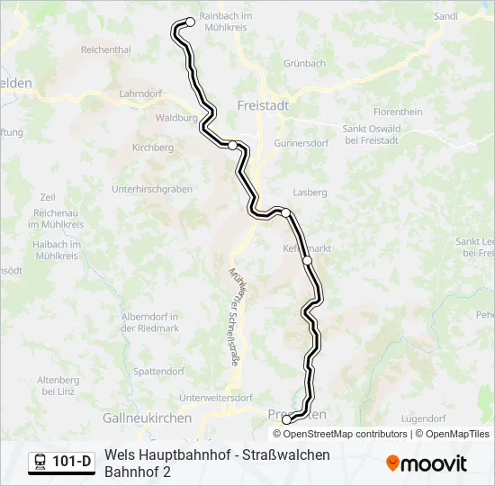 101-D Train Line Map