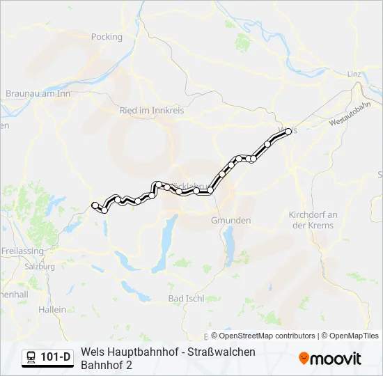 101-D Train Line Map