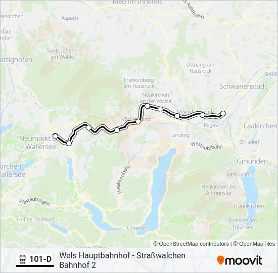 101-D Train Line Map