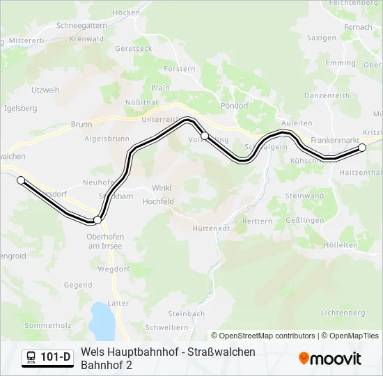 101-D Train Line Map