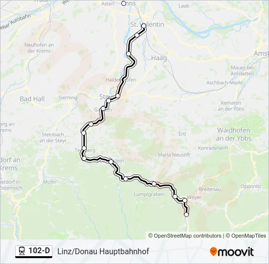 102-D Train Line Map