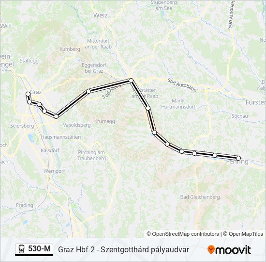 Bahnlinie 530-M Karte