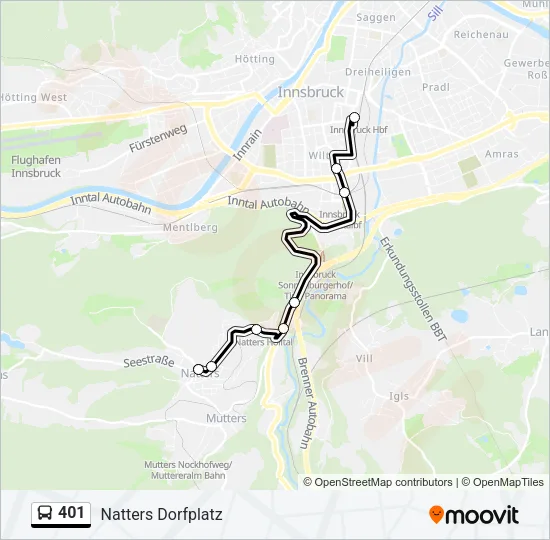 401 Bus Line Map