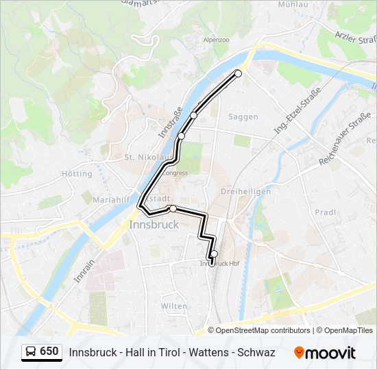 650 Bus Line Map