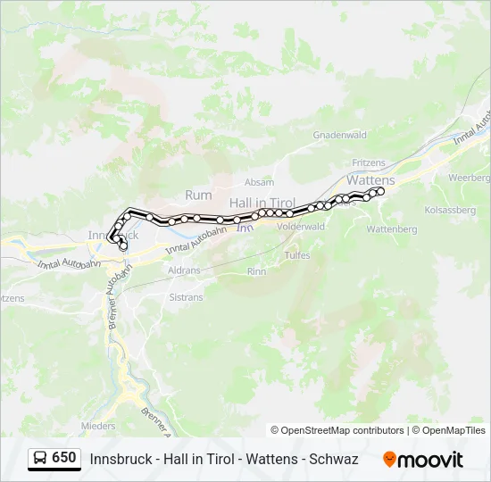 650 Bus Line Map