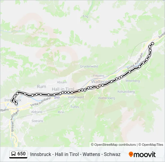 650 Bus Line Map