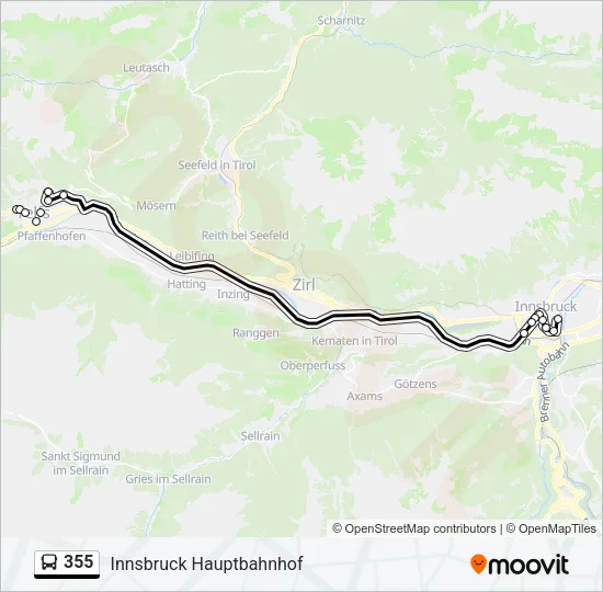 355 Bus Line Map