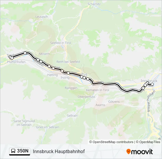 350N Bus Line Map
