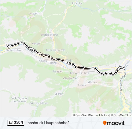 350N bus Line Map