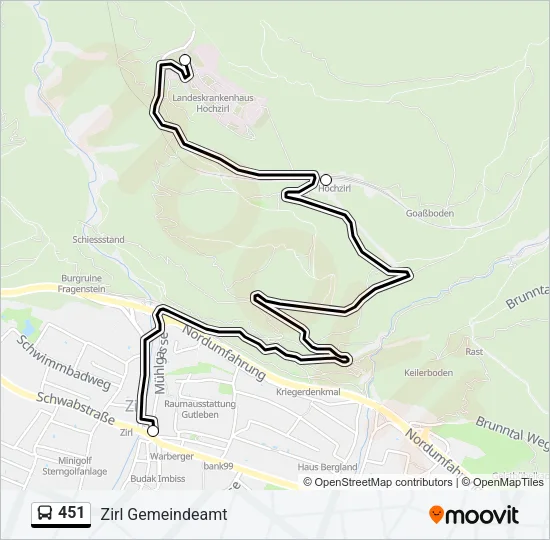 451 Bus Line Map